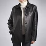 BGSD Women's New Zealand Lambskin Leather Car Coat - Misses & Petite