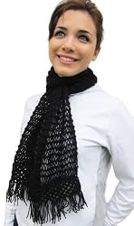 Handmade Lightweight Scarf - Honest Black (100% Hand-knitted)