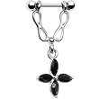 Jet Gem Flower Helix Cartilage Earring