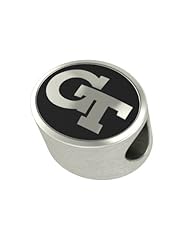 Georgia Tech Yellow Jackets Bead Fits Most Pandora Style Bracelets Including Pandora, Chamilia, Biagi, Zable, Troll and More. High Quality Bead in Stock for Immediate Shipping