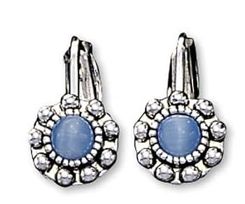 Blue Cats Eye Berry Dangle Earrings