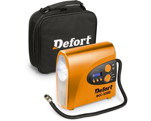 Defort DCC-250D Vollautomatischer digitaler Luft-Kompressor 12 Volt mit integrierter Arbeitsleuchte