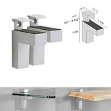 Dolle Eliot Silver Adjustable Glass Shelf or Wood Shelf Brackets - Pair