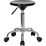 Plastic Adjustable Stool with Brushed Aluminum Heavy Duty Base [BT-131-2-GG]