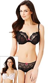 2 Pack Limited Collection Floral Embroidered Non-Padded DD-G Bras