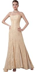 Strapless Charmeuse/Chiffon/Silk Lace Applique Sleeveless Prom Dress 