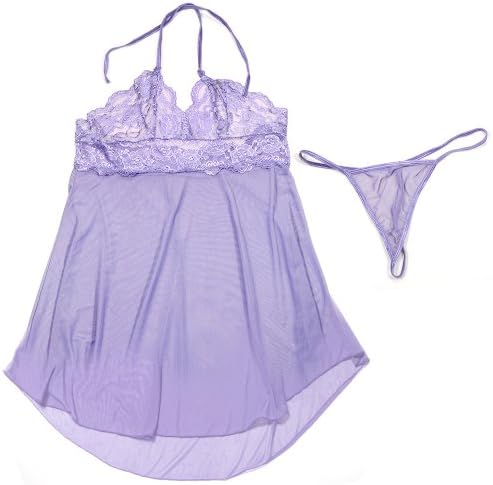 Sexy Embroidered Mermaid Nightdress Halterneck Babydoll Chemise Lingerie us 4-20