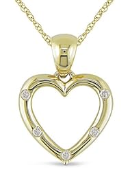 10k Yellow Gold Diamond Heart Necklace