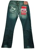 NEW $295 Ladies' EVISU Slim Boot Vintage Look Jeans Size 32