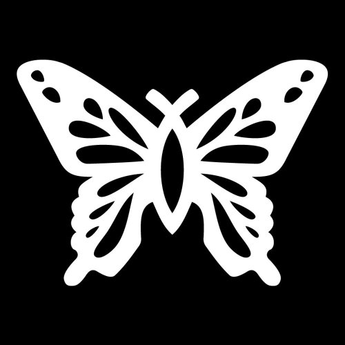 CHRISTIAN BUTTERFLY FISH 5" (color: WHITE) Vinyl Decal Window Sticker for Cars, Trucks, Windows, Walls, Laptops, and other stuff.