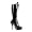 5 1/4 Inch Sexy High Heel Knee High Boots Lace Up Boots Mini Platform Black Size: 6