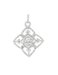 Ladies 18K White Gold 0.86Ct Round Cut Diamond Designer Charm Pendant 4Gr