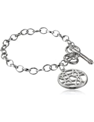 T Tahari "Lace Of Hearts" Heart Gold Toggle Charm Bracelet, 7.25"