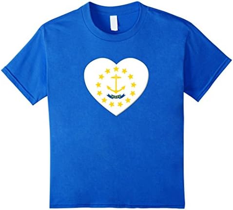 Kids Rhode Island Heart Tee Shirt Home State Pride Love Hometown 12 Royal Blue