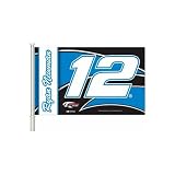 Ryan Newman #12 Car Flag with Wall Bracket - Set of 2
