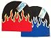 2 Color Pack of Flame Design Knit Beanie Ski Caps Hats