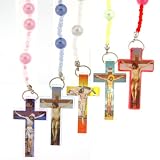 Set of 5 Faux Pearl Rosaries with Photographs