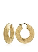 Momenti d'Argento Pendientes Satin Finish Round Hoop plata de ley 925 milésimas