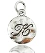Silver Over Pewter Vintage Look Monogram Initial Charm - K