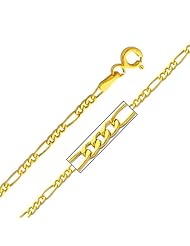 14K Yellow Gold 1.9mm Figaro 3+1 Chain Necklace with Spring-ring Clasp - 16" Inches
