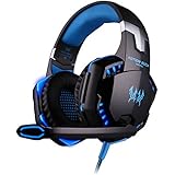 VersionTech Blue EACH G2000 Professional 3.5mm PC LED Light Gaming Bass Stereo Noise Isolation Over-ear Headset Headphone Earphones Headband with Mic Microphone HiFi Driver For Laptop Computer - Volume Control