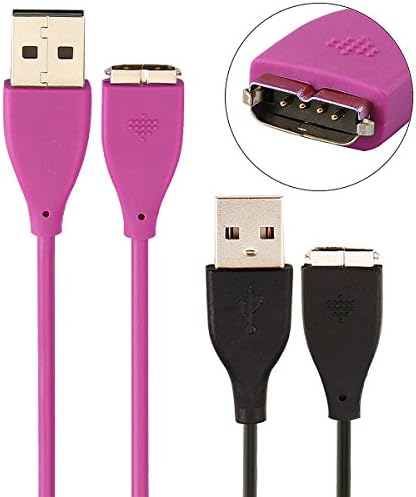 Eityilla Charging Cable for Fitbit Surge Wireless Activity Wristband - Black / Purple