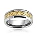 Bling Jewelry Tungsten Celtic Dragon Gold Plated Inlay Flat Fit Wedding Band
