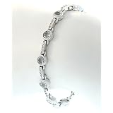 Circle Stone Link Pave Diamond Bracelet by Zasha Signature Jewelry