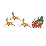Kurt Adler UL 10-Light Santa Sleigh and Eight Reindeer Light Set