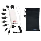 EZOPower White Pocket Size High Capacity External Power Bank Battery Pack Charger 5200mAhwith LED flashlight + Black Universal Microfiber Pouch Case for Apple iPhone 5 - 4S - 4 - 3G S - 3 G; Samsung Galaxy S IV S4 and Other Cell phone Smartphone and more