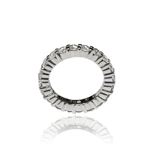 3.80 Carats Natural Round Diamonds Eternity Anniversary Band Ring 14k White Gold