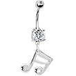 Crystalline Gem Music Note Belly Ring