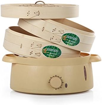 ElseLife 2L 220V 2 Tier electronic Bamboo Steamer Dim Sum Basket Rice Cooker Set with Lid