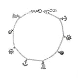 Nautical Charm Sterling Silver Anklet
