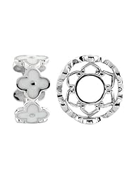 Storywheel® White Enamel Bead / Charm in 925 Sterling Silver