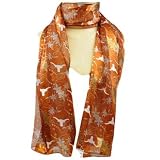NCAA Texas Longhorns Hawaii Tropical Flower Burnt Orange Silky Scarf Wrap Shall