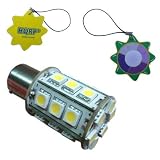 HQRP BA15s Bayonet Base 24 LEDs SMD 5050 LED Bulb Cool White 6300K-7000K 10-30V DC 3.4W 310-360 Lumen plus HQRP UV Chain / UV Radiation Health Tester