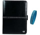 Black Leather Carrying Case for Amazon Kindle 2 + BONUS Courage*Wisdom Wristband