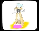 Mouse Pad with chef, food, hat, dog, bowl