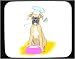 Mouse Pad with chef, food, hat, dog, bowl
