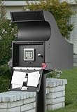 Black Secure Vault Mailbox with Mounting Post