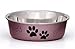 Loving Pets Bella Dog Bowls- Stainless Steel Dog & Cat Bowls - Spill Proof Dog Food Bowl, Cat Bowl, Puppy Essentials & Pet Supplies Great for Home & Travel (Large 35-65 lbs, Grape)