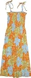 Smocked Sundress - Brilliant Splash Spaghetti Strap Hawaiian Aloha Elastic Tube Top Sun Dress