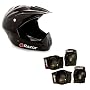 Razor Youth Full Face Helmet Gloss Black with Razor Youth Pad Set Fits Ages 8-14