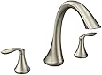 Moen T943BN Eva Two-Handle High Arc Roman Tub Faucet without Valve, Brushed Nickel