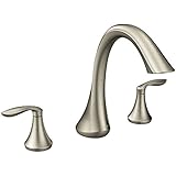 Moen T943BN Eva Two-Handle High Arc Roman Tub Faucet without Valve, Brushed Nickel