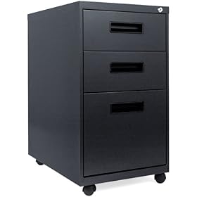 Alera PA532823CH Three-Drawer Mobile Pedestal File, 15-7/8w x28-1/4h x23-1/4d, Charcoal