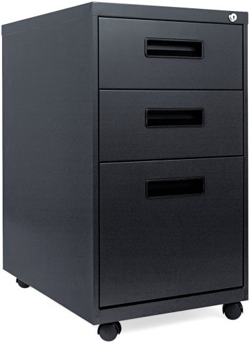 Alera PA532823CH Three-Drawer Mobile Pedestal File, 15-7/8w x28-1/4h x23-1/4d, Charcoal