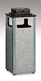 Howard Aspen 12 gallon Steel/Stone Panel Ash/Trash with Weather Urn Architectual Bronze with Glacier Gray Stone Panels Ash/Trash R12WU-6000PL