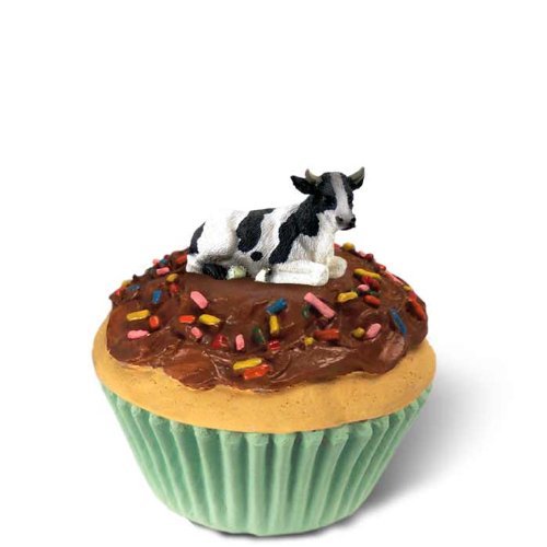 Holstein Bull Cupcake Trinket Box